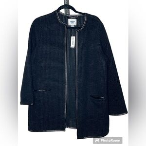 NWT Old Navy Black Wool Blend Cardigan Sweater Sz Small